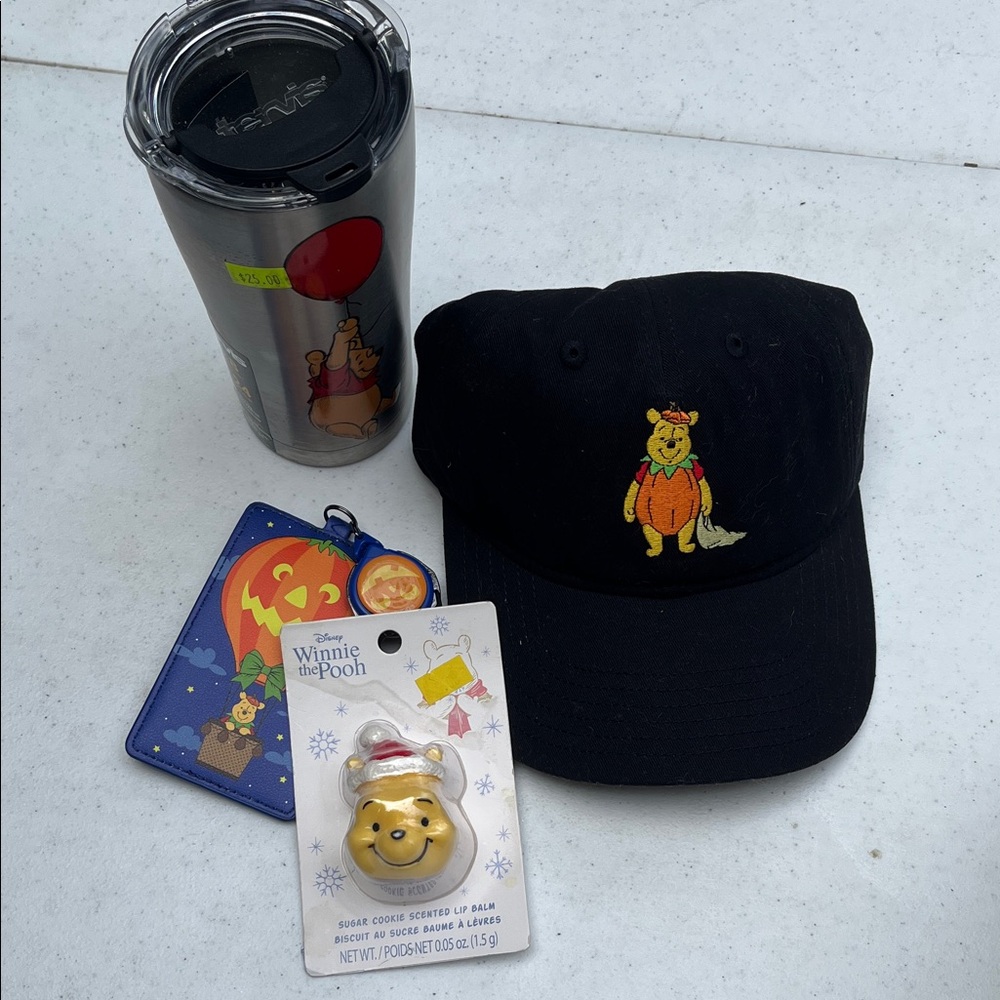 Winnie the Pooh Black Cap and Tumbler Bundle!!